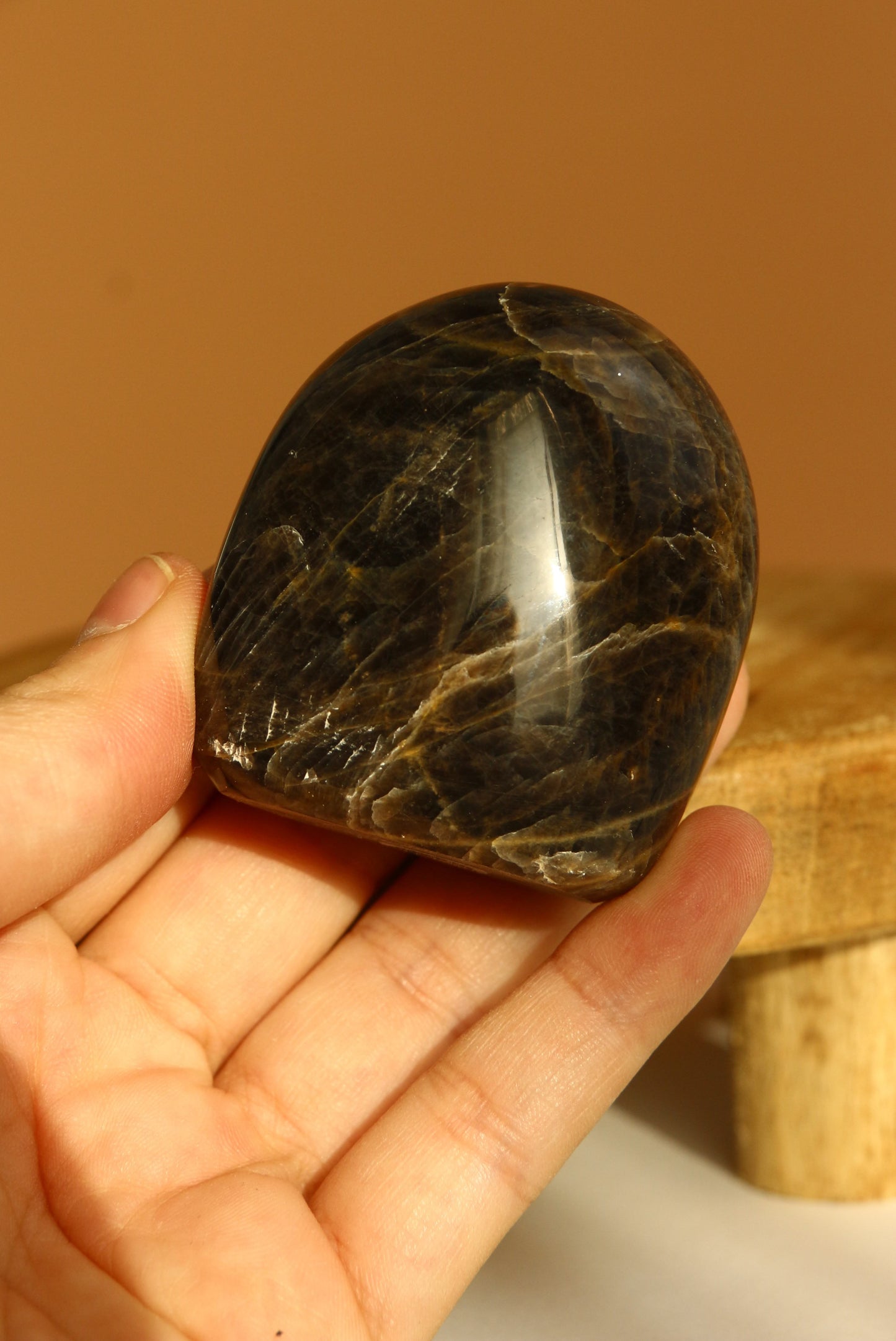 Pierre de lune noire - Forme libre n°310 | 113g |Origine Madagascar