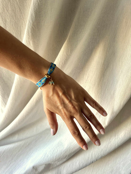 Marina - Le Bracelet Tissé, Amazonite & Apatite