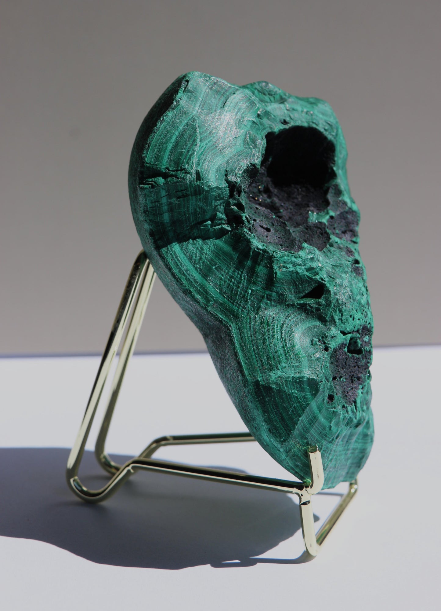 Malachite semi-polie – Pièce unique de 618g 💎