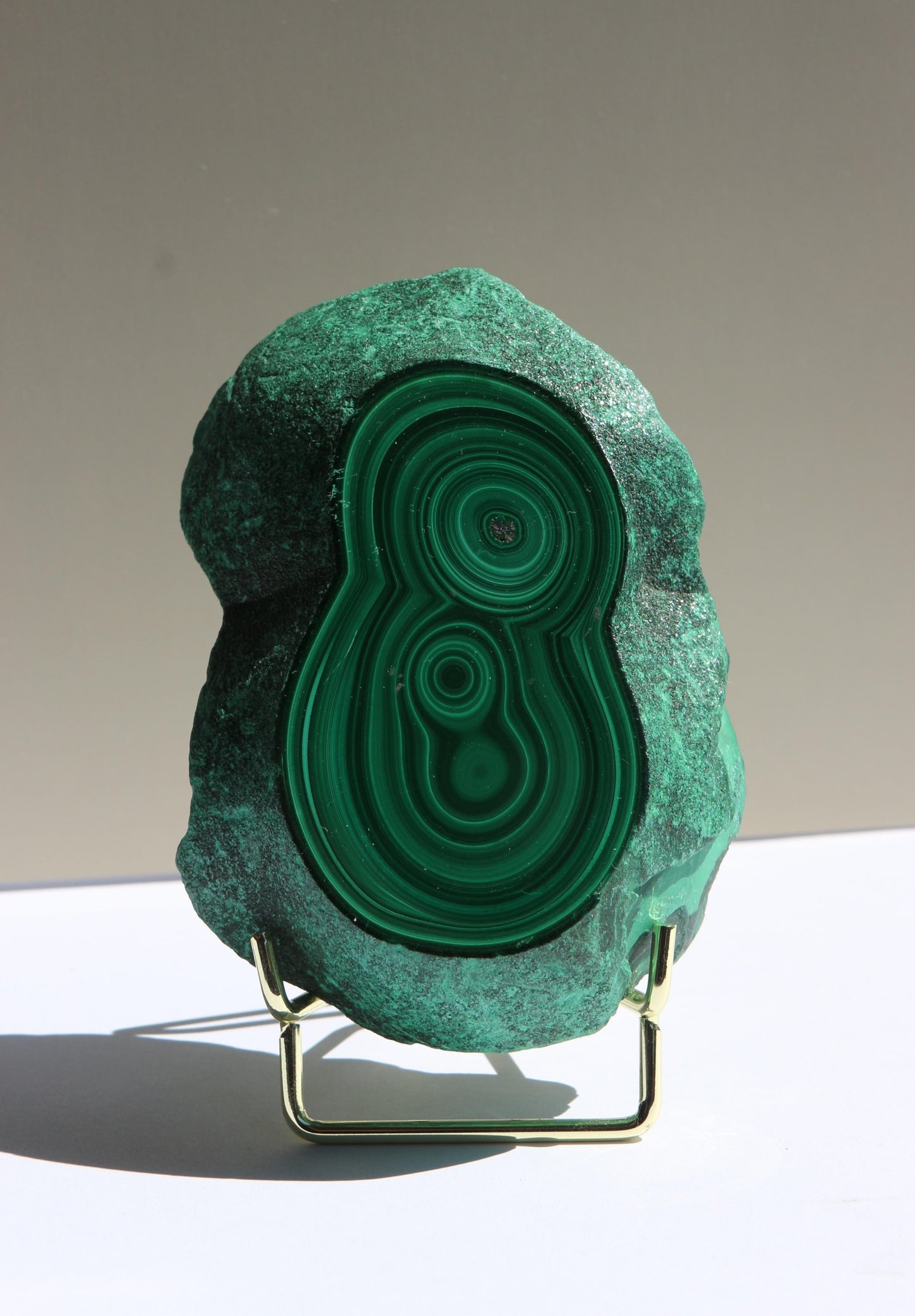 Malachite semi-polie – Pièce unique de 618g 💎