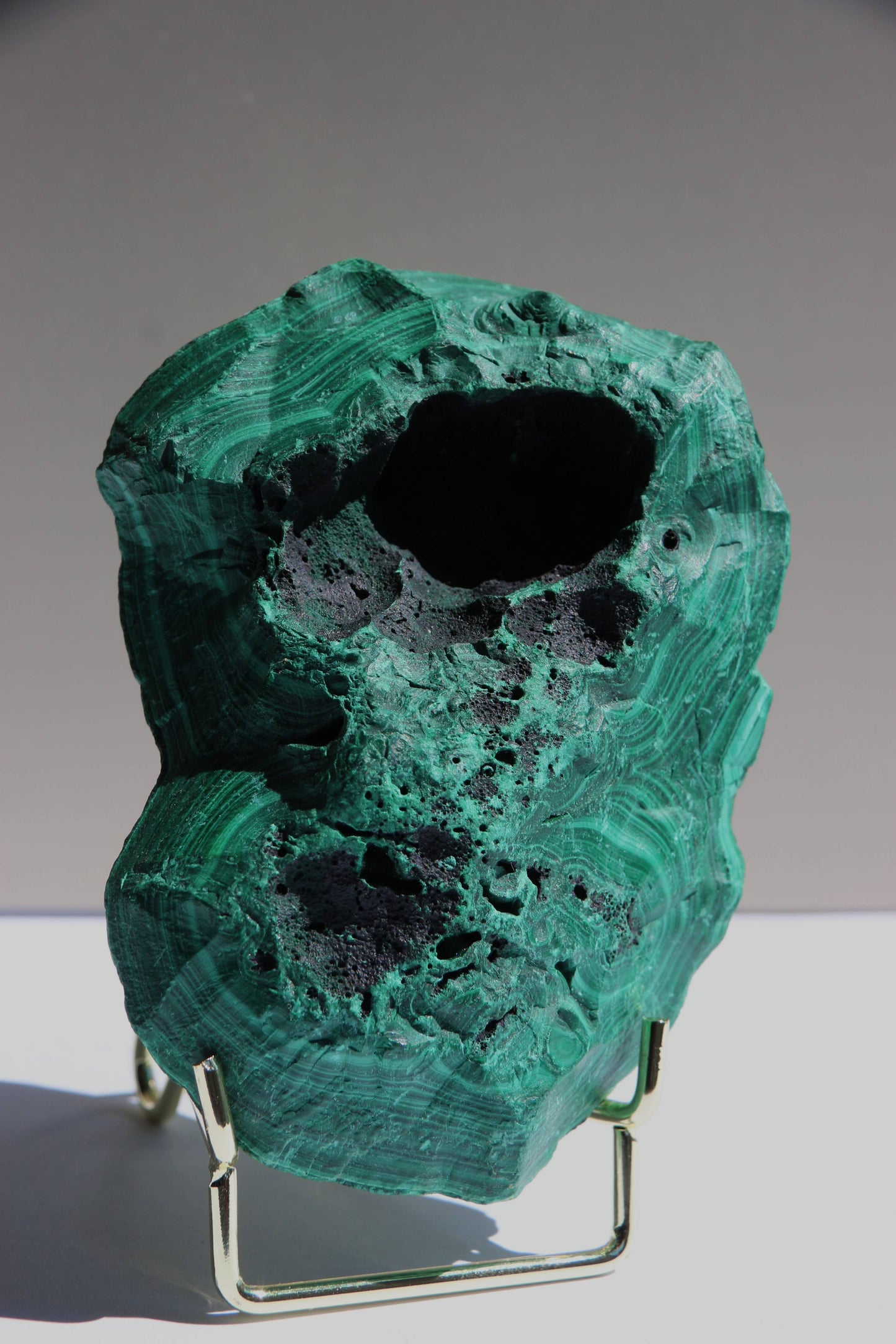 Malachite semi-polie – Pièce unique de 618g 💎