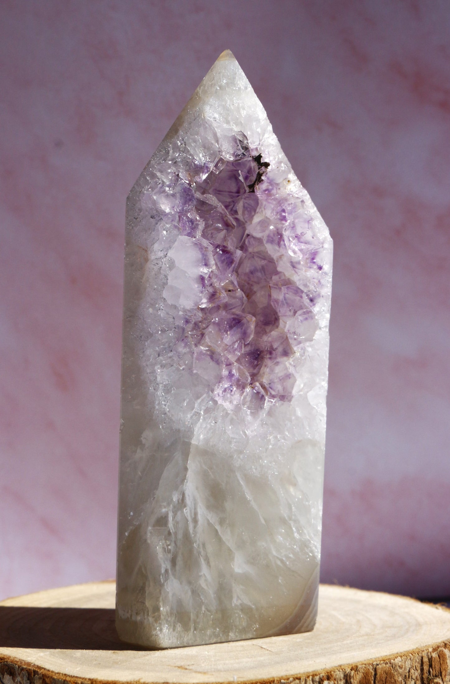 Pointe d’agate cristallisée du Brésil – 179g – 10 cm