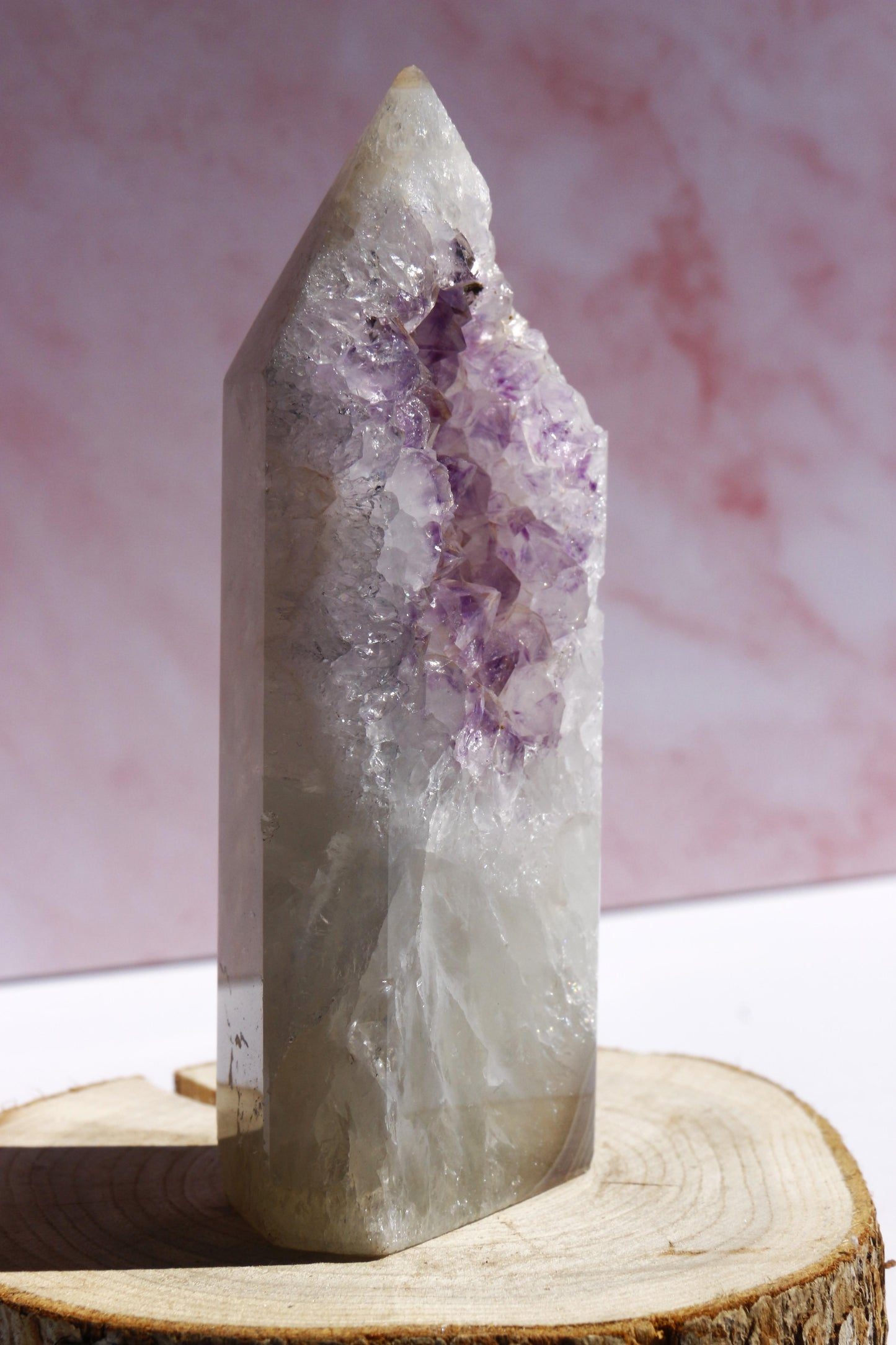 Pointe d’agate cristallisée du Brésil – 179g – 10 cm