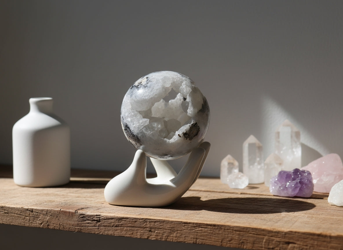 Socle pour sphère - Main Cristal Ora