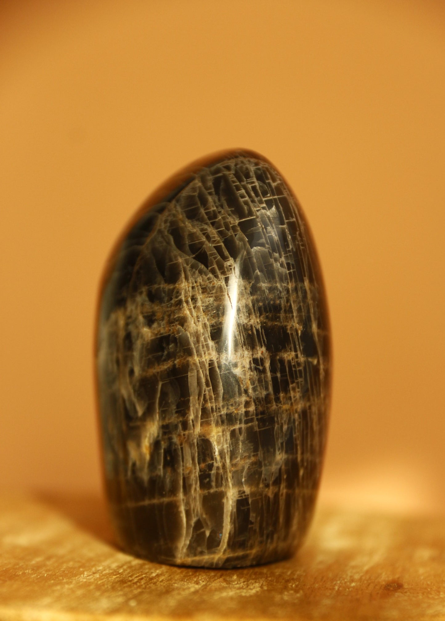 Pierre de lune noire – Forme libre n°314 | 163g | Origine Madagascar