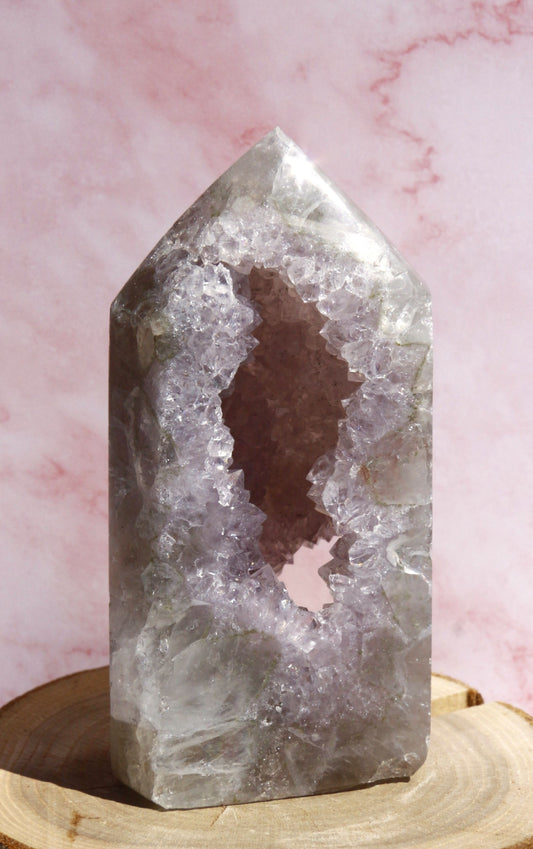 Pointe en Agate Cristallisée n°317 du Brésil - 200g