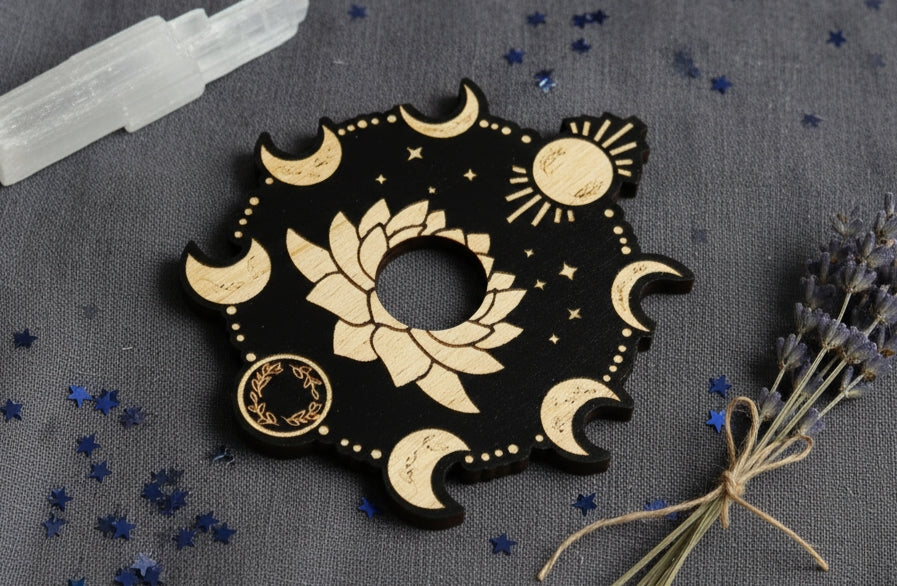 Socle pour sphère - Lotus lunaire Cristal Ora