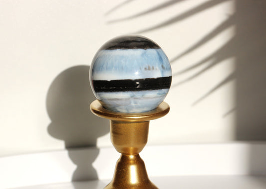 Sphère en Opale Bleue d’Owyhee de l’Oregon (131g) 💎