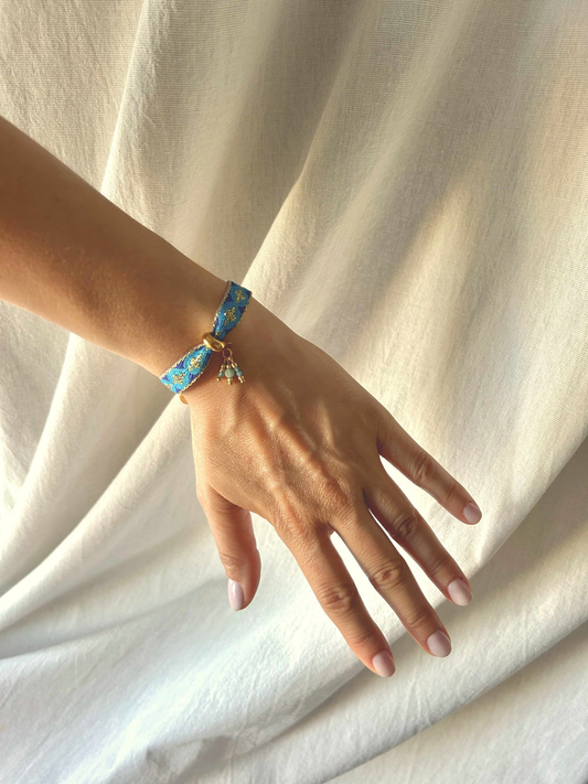 Marina - Le Bracelet Tissé, Amazonite & Apatite