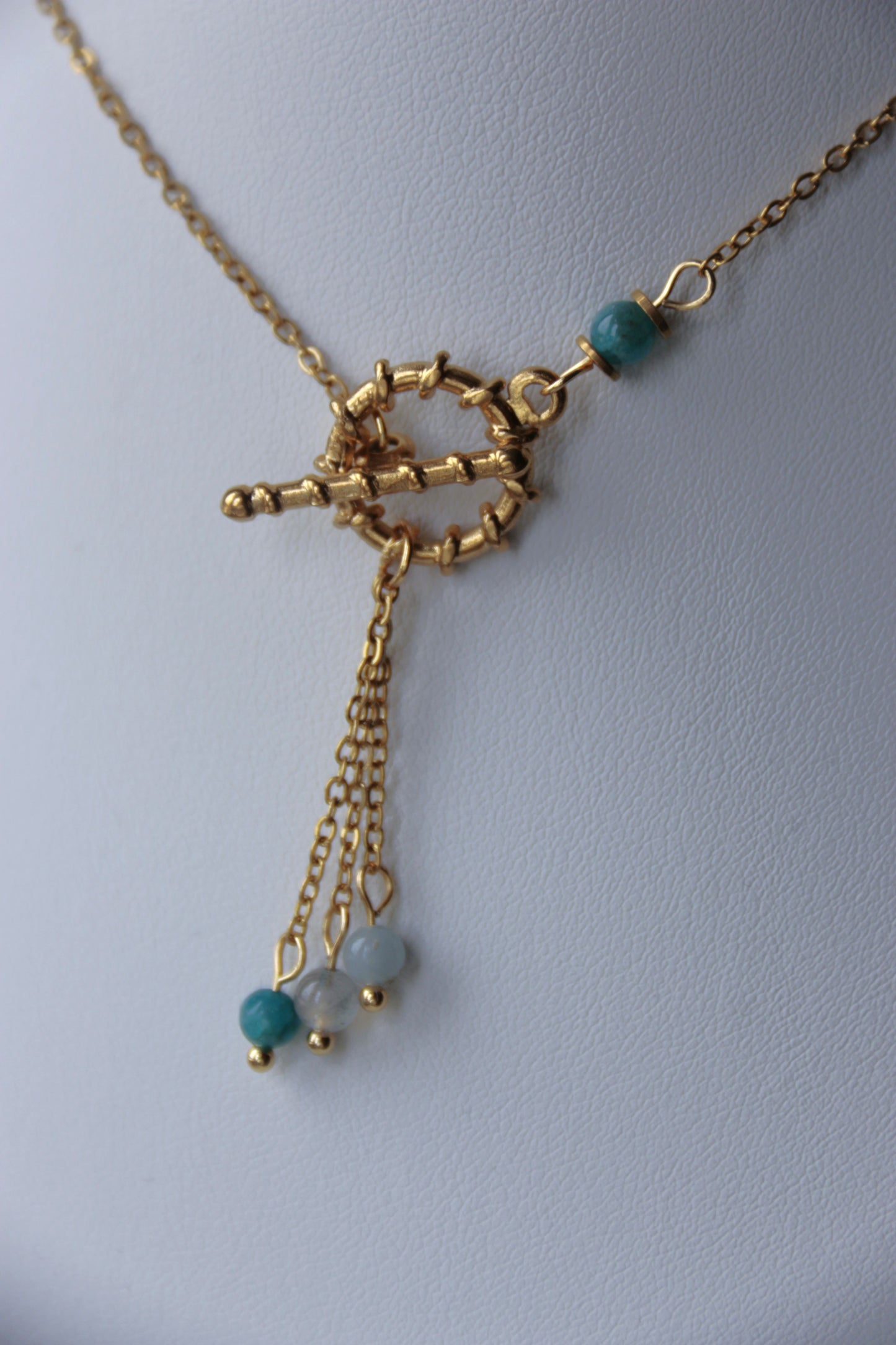 Apatite, angélite et labradorite - Collier trio n°95