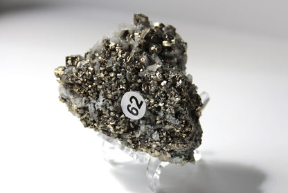 Pyrite sur quartz - Pierre brute n°62