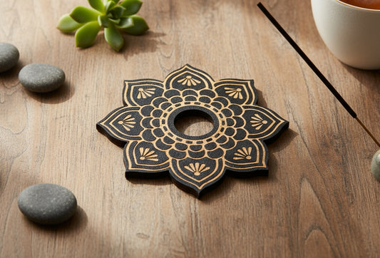 Socle pour sphère - Mandala lotus