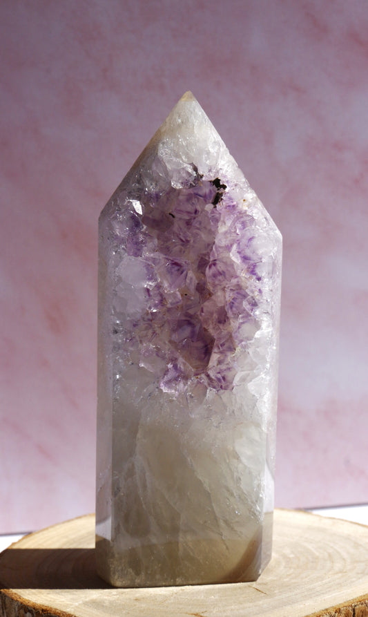 Pointe d’agate cristallisée du Brésil – 179g – 10 cm