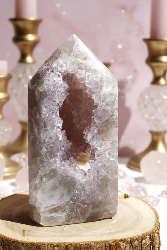 Pointe en Agate Cristallisée n°317 du Brésil - 200g