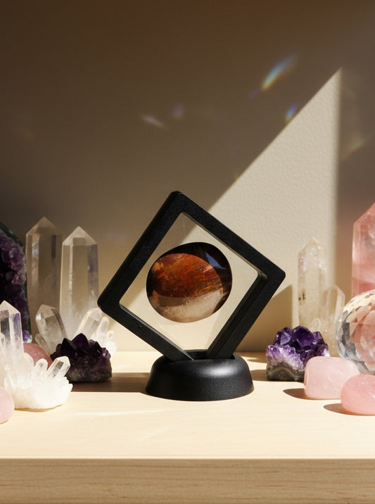 Présentoir Flottant 7x7cm - Pour Bijoux et Minéraux - Noir