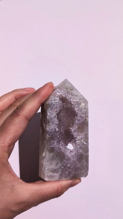 Pointe en Agate Cristallisée n°317 du Brésil - 200g