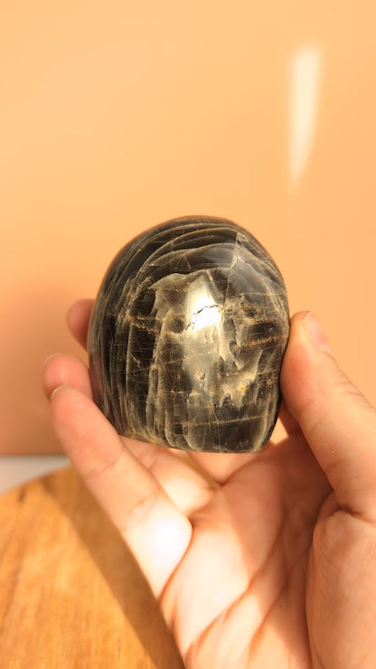 Pierre de lune noire – Forme libre n°314 | 163g | Origine Madagascar