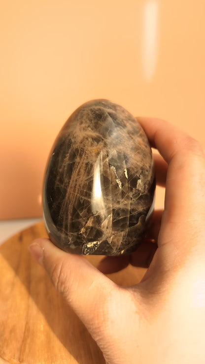 Pierre de lune noire – Forme libre n°312 – 307g – Origine Madagascar
