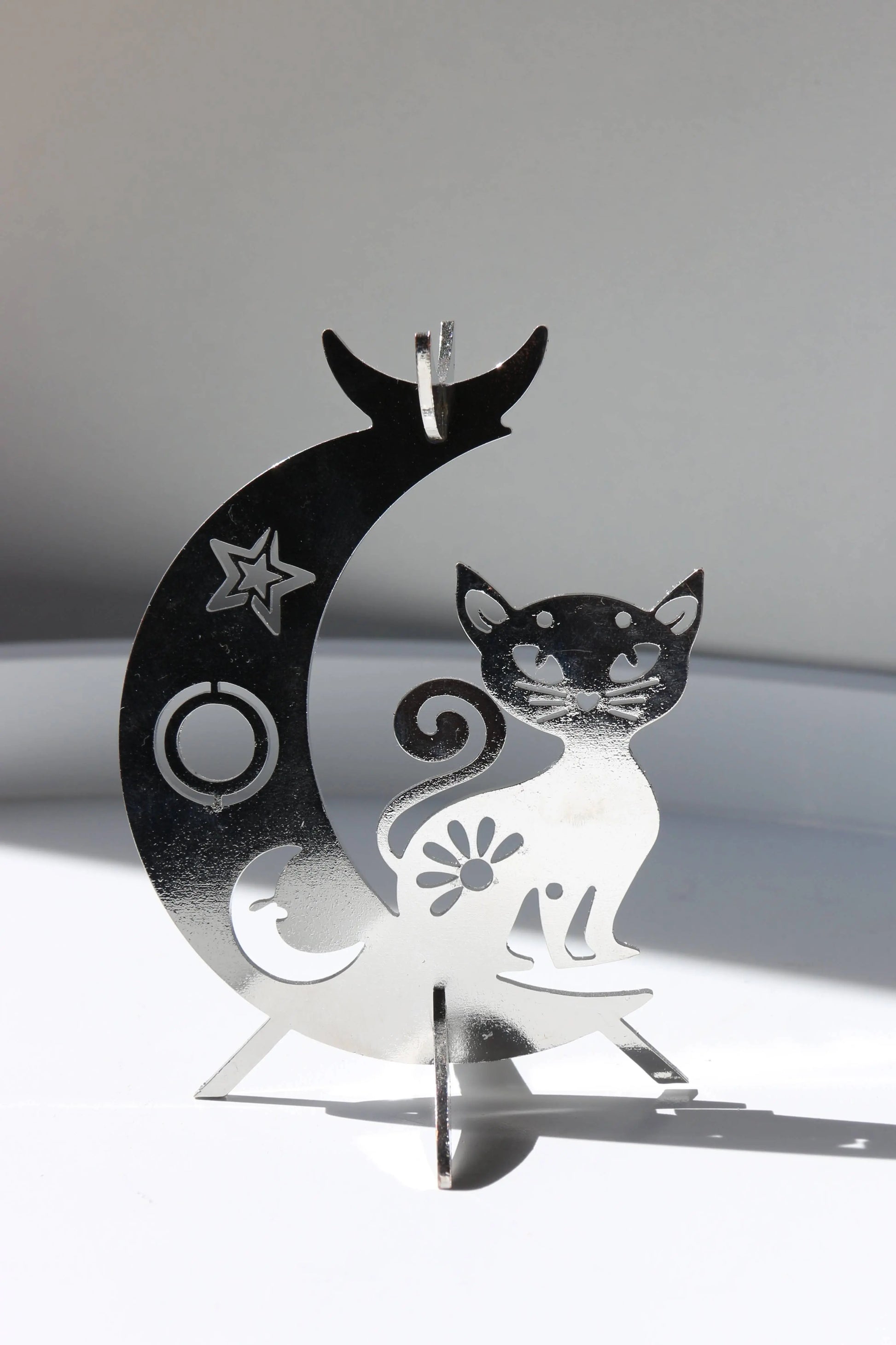 Socle pour sphère - Chat et lune Cristal Ora