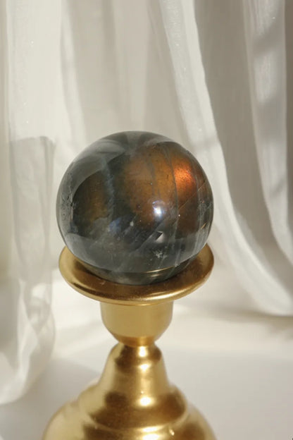 Sphère de Labradorite n°136 - Éclat de coucher de soleil