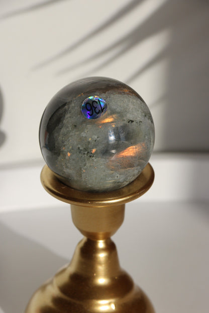 Sphère de Labradorite n°136 - Éclat de coucher de soleil